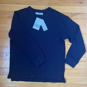 Zara kids navy blue crew neck